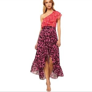 Misa Los Angeles x Revolve Carina Dress in Isadora Leopard & Coral, size medium